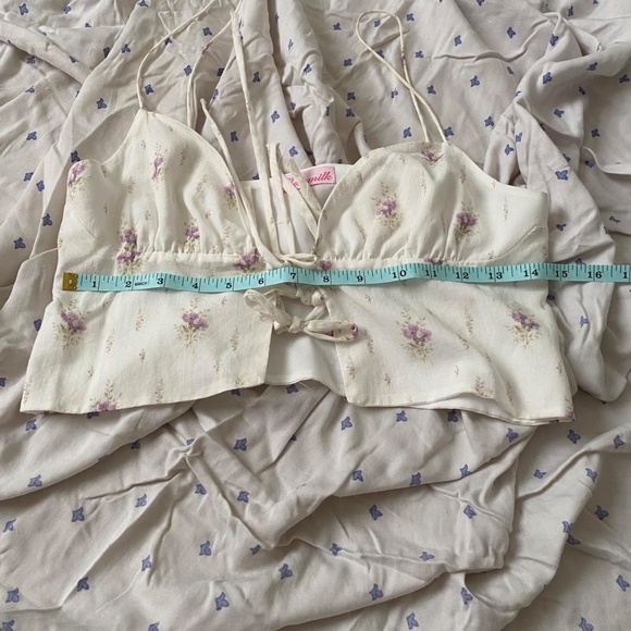 Rosemilk Petite Bebe Tank Top in White Floral - Picture 6 of 7